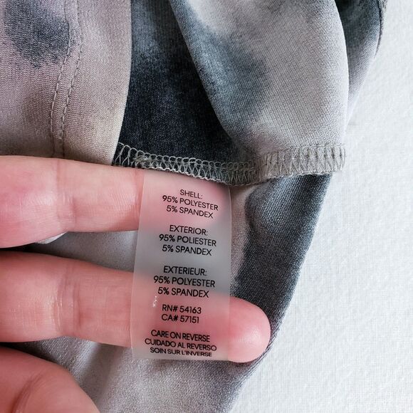 Calvin Klein Cowl Neck Top Womens L Brown Abstract Grunge Forest Fairy Y2K - Picture 10 of 11